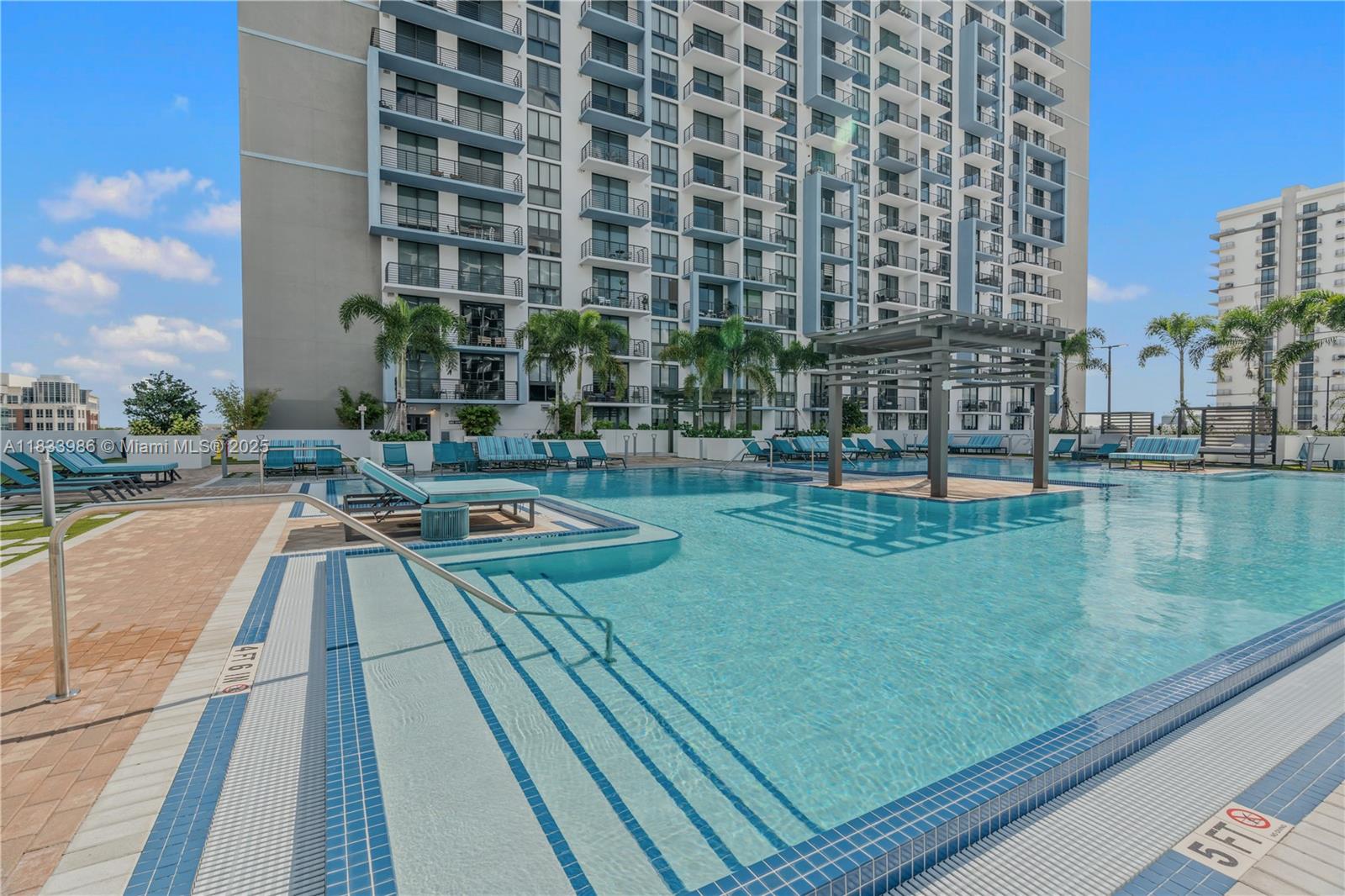Step into elevated living and experience unparalleled luxury and convenience this rare gem lies in the heart of Downtown Doral. This pristine 2-bed, 2-bath residence offers front-row views of the vibrant Downtown Doral Park and Cultural Center. Its unique split layout provides two private entrances?ideal for privacy or flexible use. Enjoy a sleek open kitchen with stainless steel appliances, spacious walk-in closets, and porcelain tile floors throughout. From sunrise strolls to sunset concerts, the lifestyle here is unmatched. Indulge in top-tier amenities: a resort-style pool, cutting-edge gym, sauna, game room, and 24/7 concierge. Perfectly located near acclaimed schools, fine dining, and upscale shops. Live where Doral pulses with energy and every day feels like a getaway.