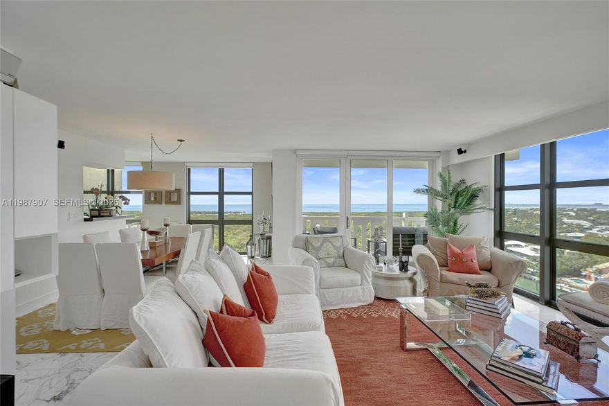 A Rare opportunity to own one of the FEW TRUE Sunset-facing penthouses at the Towers of Key Biscayne.  The D1202 Residence offers unobstructed panoramic views across Biscayne Bay and Bill Bags State Park, delivering breathtaking sunsets YEAR-ROUND from your private terrace.  This highly desirable D-LINE features spacious living, abundant natural light, and  exceptional potential to enjoy it as-is.  (Please inquire about some unique features about D1202 that give it that extra value.) Located in a full-service Oceanfront community with resort-style amenities including beach access, Heated pools, Tennis, on-site dining, and 24-hr security.  A true view driven residence in one of Key Biscayne's most sought-after buildings.