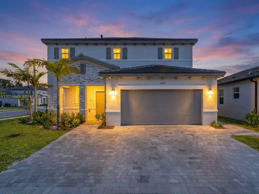 Welcome to this stunning 2024 built home in the sought-after Galiano community. Offering 5 bedrooms, 4 bathrooms, and over 3,000 sq.ft. of modern living space, this two story residence features an open concept layout with marble-look porcelain tile downstairs and laminate flooring throughout the upper level. The master suite features spacious his and hers walk-in closets. A standout feature is the fully self contained private in-law suite with its own bedroom, full bathroom, kitchenette, living area, and in-unit washer/dryer- perfect for in-laws, adult children, or aging parents who value their independence without sacrificing closeness. Situated on a private corner lot with NO HOA. Enjoy a 2-car garage, driveway parking, and a 5,895 sq.ft. lot, all minutes from major highways, top-rated schools, shopping, dining, and the zoo. Seller is willing to provide a credit towards a new fence.