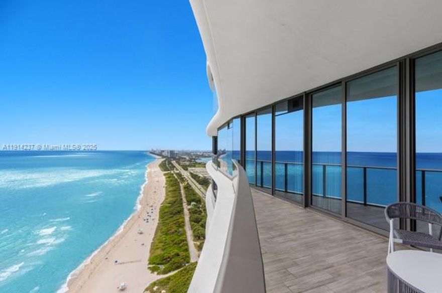 Welcome to Residence unit 3203 at the Ritz-Carlton Sunny Isles Beach is a beautiful 2-bedroom, 2.5-bath through-unit offering unobstructed ocean views to the east and city/Intracoastal views to the west perfect for enjoying daily sunrises and sunsets. The open-concept living area features floor-to ceiling glass, an oceanfront terrace, a sunset terrace, and elegant high-end finishes throughout. The gourmet kitchen includes premium appliances, custom cabinetry, and an oversized island ideal for entertaining. Both spacious bedrooms offer en-suite baths, including a luxurious primary suite with direct ocean views. Residents enjoy world-class Ritz-Carlton amenities such as beach and pool service, a state-of-the-art fitness center, full-service spa, oceanfront restaurant, concierge, and valet.