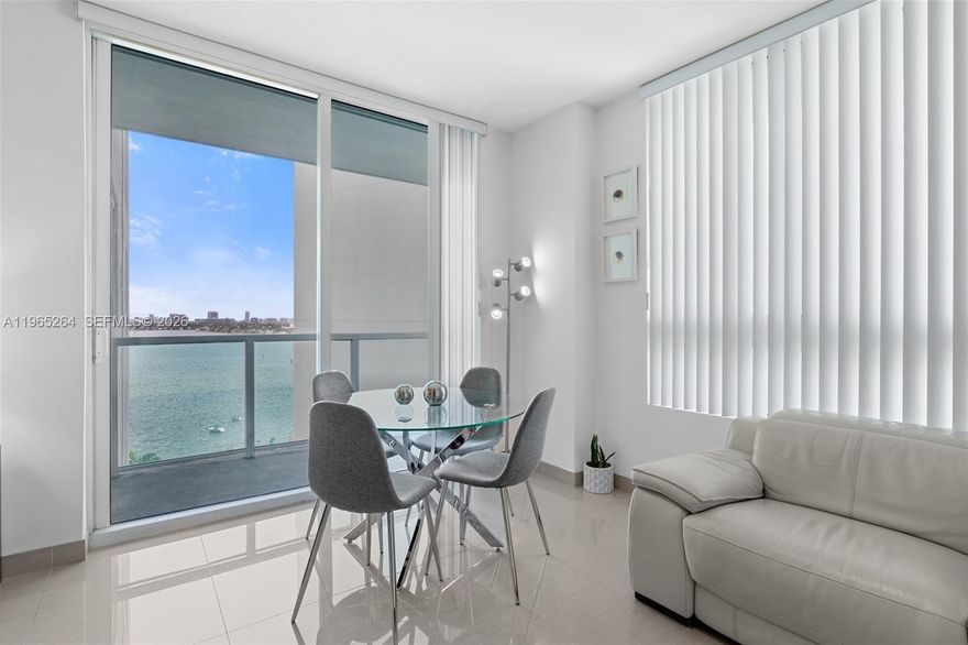 Furnished studio converted to a 1-bedroom, 1-bath apartment offering breathtaking views of Biscayne Bay and the Miami skyline. Features modern ceramic flooring, a spacious walk-in closet, and a sleek bathroom. The kitchen is equipped with stainless steel appliances, including an in-unit washer and dryer.
Enjoy resort-style amenities including two pools, a state-of-the-art fitness center, resident lounge, BBQ area, and 24-hour front desk security. Located in the vibrant Edgewater neighborhood, just minutes from Wynwood Arts District, Midtown Miami, and the Design District, with easy access to major highways, dining, shopping, and entertainment.
Close to Margaret Pace Park with waterfront green spaces, tennis courts, and a dog park. Currently rented for $2,650/month through May 2026, making it an excellent investment opportunity.