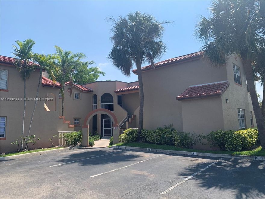 Charming first floor 1/2 condo + office in the WindMill Lakes community. This unit is in great condition with some upgrades, newer central A/C unit installed 2020. Walk in closet in the Master bedroom with plenty of storage space. Enjoy the lake views from the living areas. Screened in front porch/balcony. This community also has a clubhouse, pool and tennis courts. It is conveniently located minutes away from Pembroke Lakes Mall, the Turnpike and many restaurants. Note: There is one parking assigned but complex offers plenty of guest parking. There are no rental restrictions great for investors. Easy to show on supra lock box.