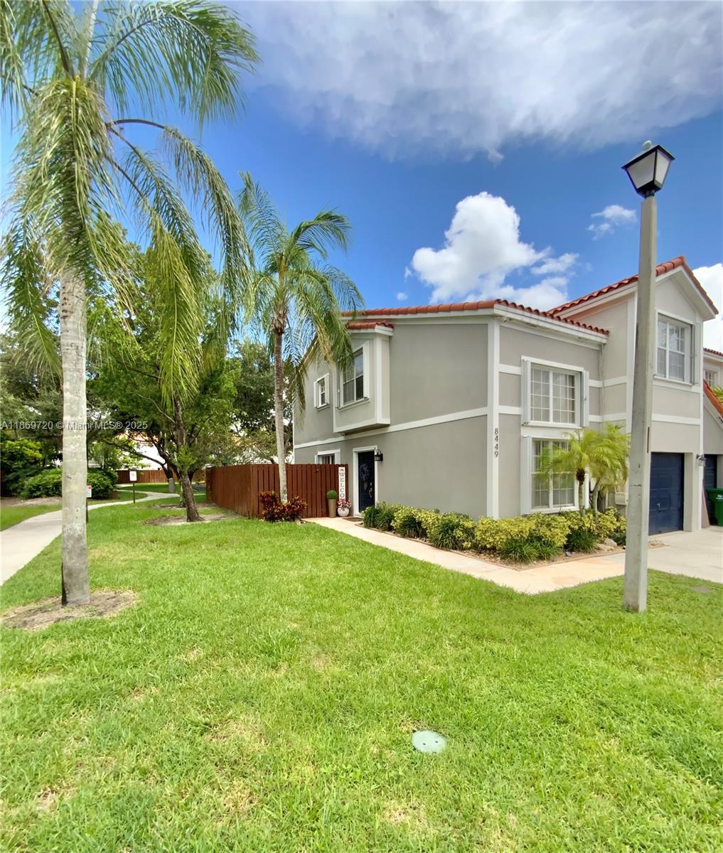 Welcome to a cozy retreat in Lakeview Townhomes! This move-in ready, beautifully remodeled and well-maintained 3-bed, 2.5-bath, 1-car garage townhouse features a vaulted living room ceiling, an open floor plan with 1900 sq. ft. of living space, newer roof, newer ac unit and appliances. Even updated accordion hurricane shutters to protect your family during hurricane season.
Enjoy the convenience of an upstairs washer and dryer, making laundry day a breeze. With a large corner lot and fenced outdoor patio-retreat, you'll have plenty of room to relax and unwind. Steps away from the public tennis center, community playground, pool and clubhouse, you'll enjoy this heavily sought-after community with a low HOA of $120 mo. Bring the kids, pets and active lifestyle.You won't be disappointed!