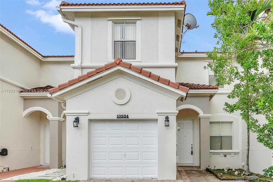 ONLY 2 MONTHS TO MOVE IN! Ready to move in, this charming 4-bedroom, 3-bathroom townhome with a one-car garage is located in the desirable Villas del Campo community. Spacious two-story layout featuring one bedroom and a full bathroom on the first floor, ideal for guests or extended family. Open living and dining areas flow into a modern kitchen, perfect for everyday living and entertaining. The property is in excellent condition, includes washer and dryer inside the unit, and can be delivered fully furnished if desired. Enjoy the community pool and a welcoming, family-friendly environment. Prime location close to highways, shopping, schools, and restaurants. Association approval required.