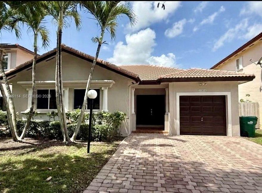 MOVE-IN READY & PERFECT FOR FIRST-TIME BUYERS!
Welcome to this beautifully partially remodeled 3-bedroom, 2-bath single-family home in the desirable Silver Palms community. This one-story home with a one-car garage and 2 spaces driveway offers comfort, style, and flexibility — including a den/home office that can easily be used as a 4th bedroom. Enjoy Florida living at its best with new flooring, covered terrace and spacious patio, offering plenty of room for a future pool, BBQ area, and family gatherings. Inside, you’ll find a brand-new wood kitchen featuring full quartz backsplash and countertops, stainless steel appliances, and modern finishes. Both bathrooms have been upgraded with new vanities, quartz countertops, and designer mirrors. The home also features new recessed (hi-hat) lighting throughout, updated electrical outlets and switches, and has been freshly painted inside and out with Sherwin-Williams paint. A rare opportunity — only two one-story homes currently available in the community. Ideal for buyers looking for a modern, low-maintenance home with room to grow and add value. Schedule your showing today — homes like this don’t last.