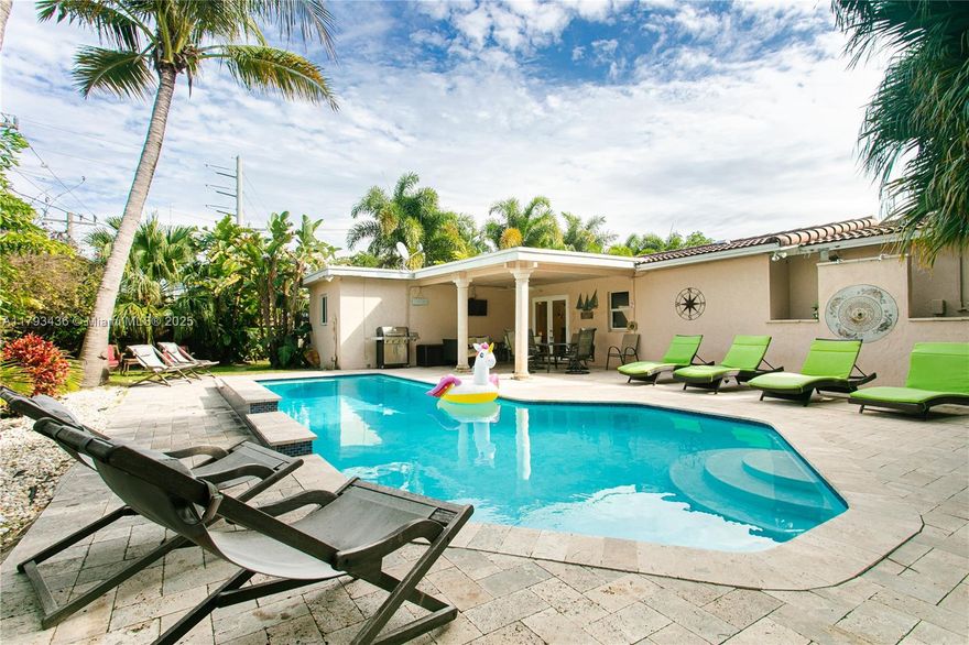 RENOVATED CORNER PROPERTY IN PRIME DANIA BEACH LOCATION! LUSH LANDSCAPING OFFERS PRIVACY. FULLY FURNISHED & TURNKEY WITH MARBLE COUNTERS, HIGH-END APPLIANCES, POOL & PRIVATE JACUZZI. PLENTY OF PARKING. WALK TO EXERCISE TRAILS, MINUTES TO THE BEACH, DANIA PIER & HOLLYWOOD BEACH BROADWALK. AVAILABLE SHORT OR LONG TERM—PERFECT FOR FAMILIES OR CORPORATE STAYS. CALL OR TEXT FOR SHORT-TERM PRICING!