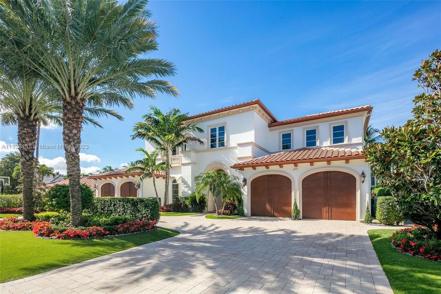 First Time on the Market! Stunning Mizner inspired Mediterranean home designed by renowned Architect Randall Stoftt in coveted Royal Palm. This grand property features 6,641 SF of living space which offers incredibly high ceilings, crown moldings, elevator, upstairs & downstairs laundry rooms, full home generator, separate his & hers primary baths, & 4 car garage. The most unique feature of this home is a new 80 FT lap pool which you will not find at any other similar property. The 12,268 SF lot provides a western exposure so you enjoy afternoon sun throughout the day. Royal Palm is one of the only luxury country club communities that does not have a mandatory membership & includes guard gate, clubhouse, golf course, marina & yacht club, & is steps away from the Boca Resort & Beach Club.
