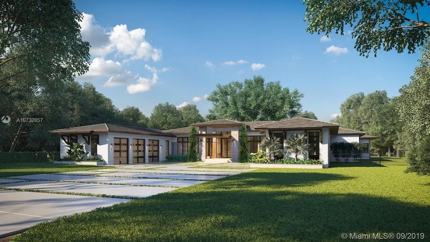 Customize this one of a kind California contemporary smart home under construction by legendary Hollub Homes with 65+ years of construction expertise. A perfect family retreat with an exceptional floor plan, classic design and extensive entertaining spaces, exuding modern luxury. The home and attached guest house are beyond compare, nestled on 52,707 ft. of breathtaking grounds on one of the most beautiful streets in N. Pinecrest, featuring 6 bd, 7 baths and 3 car garage with the finest finishes. The spacious guesthouse offers maximum flexibility with 1 bedroom, 1 bath, a kitchenette and a living room or large yoga/meditation room. The guesthouse is prepped to be a 2bd/2bath. Main house includes Club Room, Wine Room, Media Room, Playroom, dream gourmet kitchen and resort style pool.