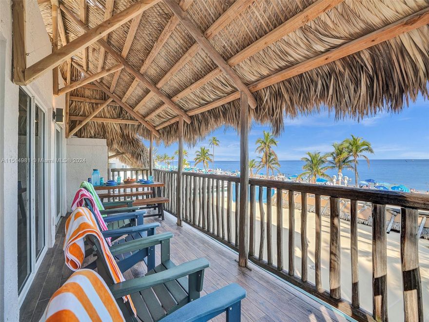 This is short term rental Monthly$5,999/Weekly $1,999. 

Welcome to our perfect 2-bedroom apartment located directly on the stunning Hollywood Beach and the famous Hollywood Broadwalk with OCEAN ALLEY SEAFOOD RESTAURANT just downstairs. 
This cozy rental features a large over 200 sq ft balcony overlooking Hollywood Beach and the Ocean, and everything you need is just steps away - from Restaurants and Bars to Live music and, of course, the Beautiful Beach.