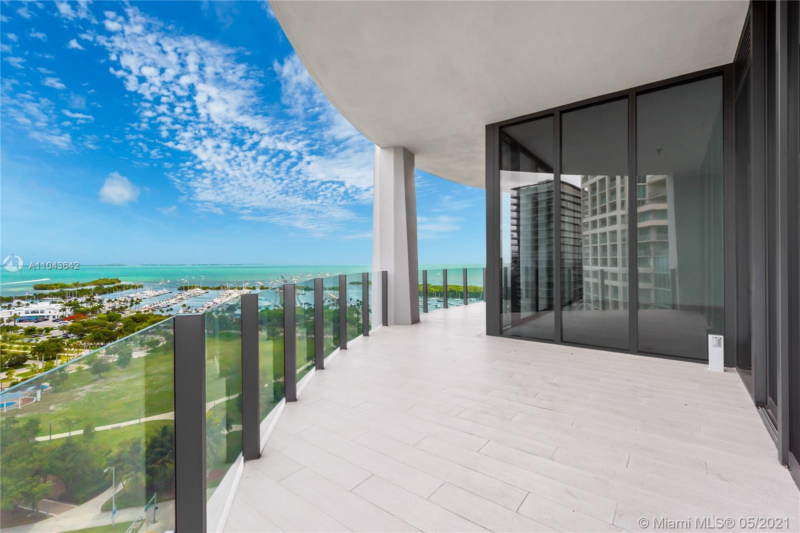 Magnificent architecture and spectacular views pared with effortless living make One Park Grove the jewel of Coconut Grove. Pritzker Prize winning architect Rem Koolhaas/OMA has designed a waterfront masterpiece on a five acre site with 80,000SF of beautiful green space, and 50,000SF+ of unique amenities. Residence 15D is a unique custom home with endless waterfront views, 12ft ceilings, enhanced Master closet and stunning chef's kitchen featuring Wolf, Miele, & Subzero appliances. Security, safety and privacy measures are second to none. Be the first to occupy this immaculate residence.