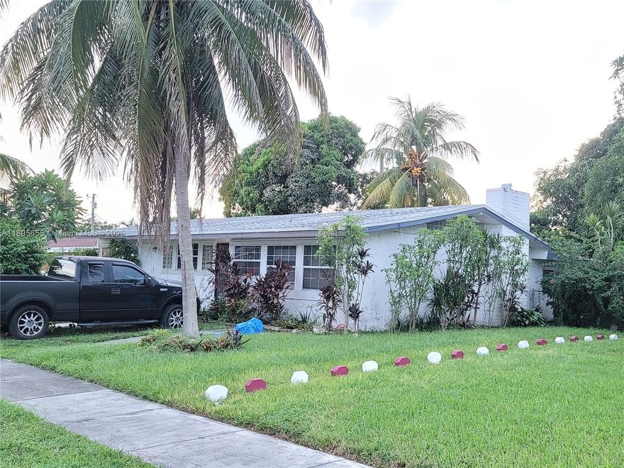 Bring your vision and creativity to make this house your home! This 3-bedroom 2-bath residence, is located in the vibrant city of Miami Gardens, minutes from Hard Rock Stadium, home to Jazz in the Gardens and Formula One.  Enjoy convenient access to Shopping Centers, Restaurants, Gyms, and Major Highways, I-95 and the Florida Turnpike. Inside the home features Vaulted Ceilings and a Tankless Water Heater. Outside you’ll find a Spacious Backyard, plenty of room for a Pool, Entertaining and a variety of Fruit Trees to tease your taste buds.  Additional highlights include Overhead Storage in the bedrooms and best of all, no HOA! An added advantage is an attached unit that offers great rental income potential. Property needs TLC, but it’s full of potential and ready for your personal touch.