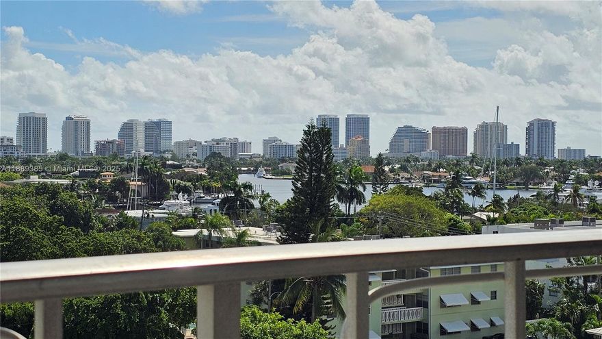 Experience Victoria Park living on the 7th floor with intracoastal views from your 2/1 condo. Corner unit with east and north views. Open floor plan with lots of sunlight and fresh paint throughout. Hurricane impact windows & door wall including brand new blinds. Big 6x12 private balcony facing east. New A/C unit in 2020. New roof in 2022. Extra storage unit on same floor, huge laundry facility, heated pool, BBQ area and community room. One assigned parking space. No recreation lease. 50 year building inspection recently completed. On site management. Secured lobby with intercom and video surveillance, large open area with comfortable seating and lighting. Association has reserves. 1.3 miles to the beach or Los Olas. Walk to shopping centers, restaurants and parks.