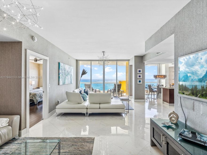 Step into oceanfront living at Residence 1605 in Acqualina. This beautifully designed 3-bedroom, 3-bath home offers stunning views of the ocean and Intracoastal from spacious terraces and a desirable flow-through layout. Enjoy natural light throughout the day, private elevator entry, and an open kitchen with high-end appliances. Each bedroom is thoughtfully designed for privacy and tranquility. As a resident, you’ll have access to Acqualina’s five-star amenities, including beachfront service, award-winning dining, a world-class spa, fitness center, and curated lifestyle experiences. A perfect blend of comfort and luxury in one of Sunny Isles’ most prestigious addresses.