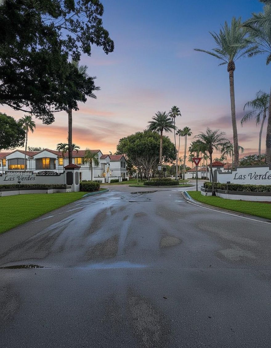 PRICE IMPROVEMENT. Condo qualifies for $5,000 Chase Homebuyer Grant.  Spacious 3BR/2BA in Las Verdes, Grand Palms! New roof, HVAC, and tile flooring.  Located minutes from luxury shopping, fine dining, and 30 minutes from 2 INTL airports & seaports. Enjoy resort-style living in this private gated community featuring a clubhouse, pool, golf, fitness center, and 24-hour manned security. HOA covers water, sewer, trash, cable, building exterior, insurance, and all amenities.  
PLUS: $1B+ Grand Palms redevelopment approved by city, including a luxury hotel, condo towers, upgraded golf course, and enhanced amenities—set to elevate lifestyle and property values. No Special Assessments planned for the redevelopment.  
Could use some TLC - chance for buyer to make it their own. Some images include AI staging.