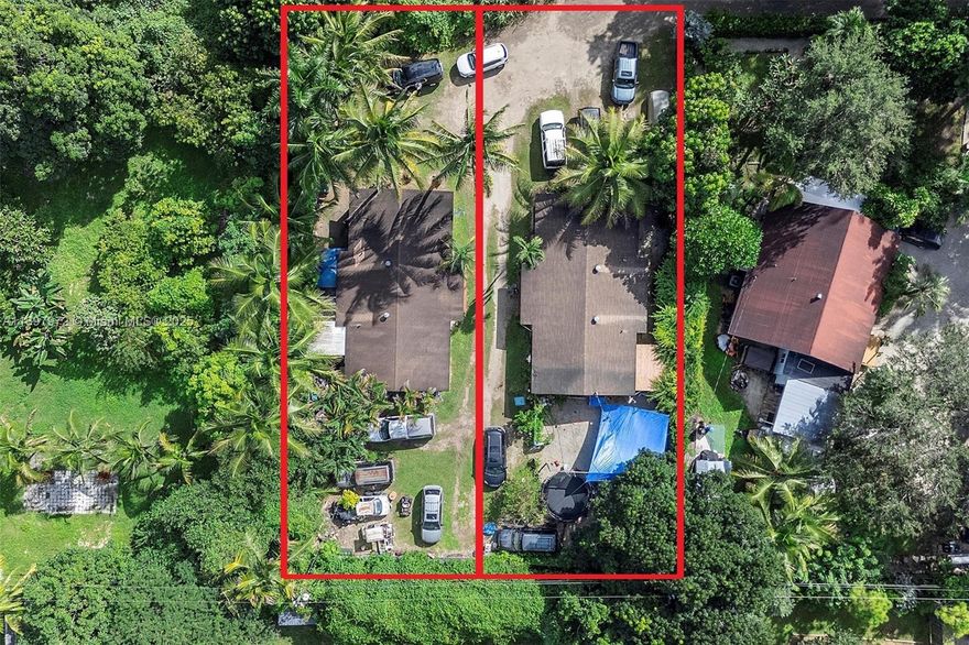 Two Adjacent Duplexes – Two-Folio Redevelopment Package in Silver Palms!
Includes 22940 & 22950 SW 156th Ave (folios 30-6916-002-0074 & 30-6916-002-0075) featuring 4 total units (each 2BR/1BA). All tenants are month-to-month with no leases or rent rolls. Properties require extensive rehab or full redevelopment. Surrounded by modern new construction, this location is ideal for builders, investors, or end-users to redevelop or build a dream home on two side-by-side lots. Sold AS-IS. Cash, hard money, or renovation loan only. Call listing agent for more details. Do not disturb tenants.