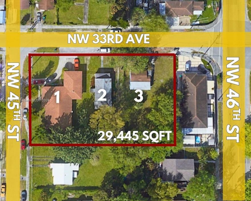 Rare Opportunity!
Spacious 29,445 SF residential lot just blocks from Hialeah, featuring a portfolio of three legal properties under one folio.

5BD/4BA – Currently rented for $4,000/month

3BD/2BA – Vacant and ready for full rehab

2BD/1BA – Currently rented for $1,500/month

Strong income-producing asset with tremendous development potential — a true covered land play in a rapidly growing market. Situated in a designated Opportunity Zone, offering significant tax advantages. Perfect for investors and developers looking to maximize upside while generating cash flow today.