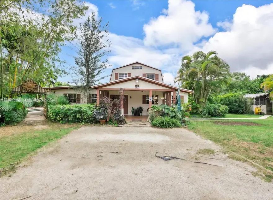 Welcome to your peaceful oasis! This 4 Bedroom, 3 bath home has attached in-law quarters for additional living space. The property sits on 1.26 acres with a pool, chicken coop, vegetable garden, and detached workshop, all surrounded by lush landscaping and fruit trees. Numerous updates include a whole home water filtration system, 2 ACs, new washer, dryer, refrigerator, dishwasher and water pump. The floorplan is flexible with an office space that could be an extra bedroom and in-law quarters with full bathroom, kitchenette and living space. The entire second floor is the primary suite with a sitting area and ample closet space.