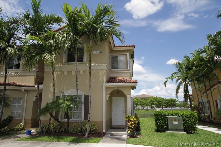 BEAUTIFUL "DOMINICA" MODEL IN LEEWARD SERIES @ ISLANDS AT DORAL. BEST OPPORTUNITY FOR A 4/3 - ACCORDIAN SHUTTERS, CORNER UNIT WITH CANAL VIEW. ONE BDRM/ONE BATH ON GROUND FLOOR THIS IS AN EXCELLENT BUY - COMPARE LOCATION, CORNER, AND THE CHOICE IS CLEAR. EASY TO SHOW.