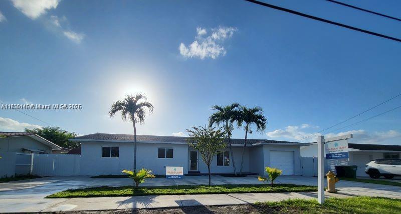 Newly remodeled 4/2 with beautiful tile throughout. Open Concept living - dining room; new kitchen with stainless steel appliances; washer/ dryer included; central A/C; Fenced spacious back yard. Prime location close to turnpike, A+ schools, FIU, shopping malls, hospital. Must see for yourself. Call for appt***