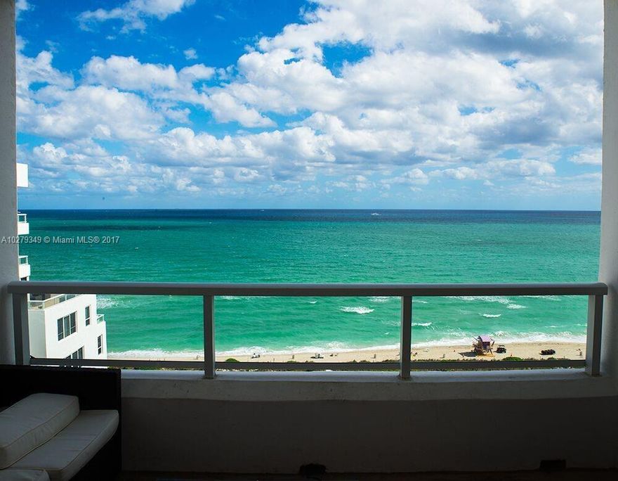 DIRECT OCEAN views  from everywhere in the unit !  Including the Jacuzzi in Master bath. Beautiful Jr PH completely updated & upgraded. Features high ceilings, all marble flooring, Quartz counter tops, TV's, internet, cable, washer & dryer, extended balcony, Jacuzzi tub,  Impact glass, Window treatments, shower/sauna, chef's kitchen, top of the line furniture and turn key.  Two high quality sofa beds in living area! Just need your clothes. Unit is fully equipped . Owner updated unit for himself and everything is TOP OF THE LINE . The building is a  centrally located full service building that has gone through total renovations! Unit is available for Seasonal rental. The views are amazing. The beach is your back yard. Call Iris for more information.  Unit is  for sale & owner motivated.
