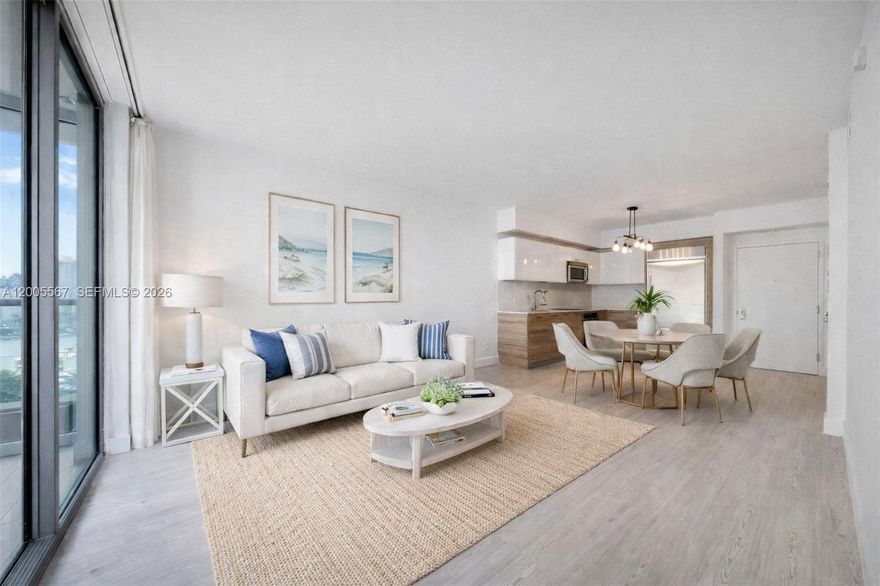 Luxury meets lifestyle in this pristine Brickell House Unit 704. Enjoy stunning bay views from your private balcony, complemented by upgraded wood-look tile floors, designer fixtures, freshly paint/detailed throughout. This light-filled, immaculate residence blends modern elegance with comfort in one of Brickell’s premier addresses. Indulge in resort-style amenities, rooftop pool, lap pool with cabanas, fitness center, spa, owner’s lounge, theater, and automated parking—this unit includes one coveted space. Home to La Petite Maison for on-site French-Mediterranean dining.24-hour concierge service, and an unbeatable location moments from world-class dining, shopping, and entertainment