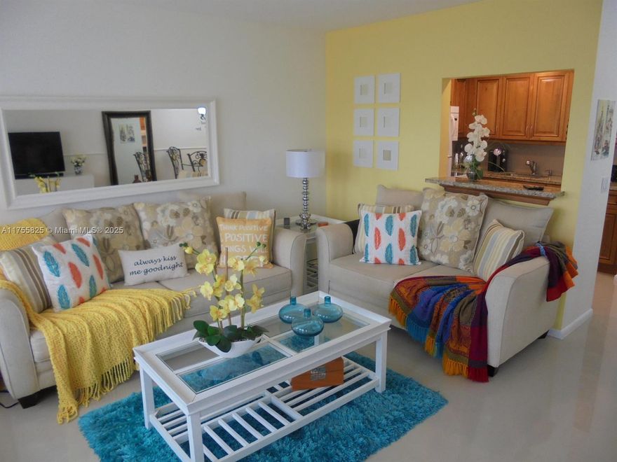 Enjoy resort-style living in this beautifully maintained 1-bedroom, 1-bath condo on the 2nd floor. This light and bright home features a kitchen with granite countertops, elegant furnishings, and a king-size adjustable bed. The enclosed patio offers breathtaking views, perfect for relaxing. Ideally located across from the Brighton Pool, with a bus stop nearby for easy access to the house of worship, clubhouse, and shopping. Century Village offers top-tier amenities, including internet and WiFi, a fitness center, live shows, movies, classes, bingo, card rooms, trips, tennis, and more. This is a 55+ community as per the association—come see it for yourself!