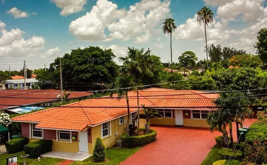 Beautiful multifamily, centrally located, just a few blocks off Palmetto & Coral Way intersection, sitting on a 14,480-sf lot. Remodeled and very well maintained, electric gate, rain soft water system, artistic concrete driveway, tile roof, sprinkle system, accordion shutters, nice large, covered terrace, 2 laundry rooms, fruit trees and more. Plenty of secured parking. $118.200.- gross rental income, nets $88,600. ROI 8.01%. Buy today and begin earning immediately! Unique Business Opportunity for Investors!