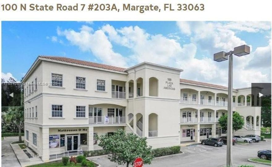Professional Office with Reception + Waiting area, 2 Private Offices, open space, working area, 6 workstations, 1 Bathroom, 1 Kitchenette. Ample Parking on site. BEAUTIFUL office/retail space in the heart of Margate on the second floor, Plaza Las Americas. This 700 SQFT property is an excellent opportunity in a location with plenty of traffic. Boasting 2 private offices and multiple built-in cubicles for open workspace. All walls are partitions and can be moved or removed on business needs. Elevator Access. A/C BRAND NEW 2024. Completely furnished. Low HOA of $290 monthly. Available immediately. Plenty of parking. Owner motivated. No HOA approval required.