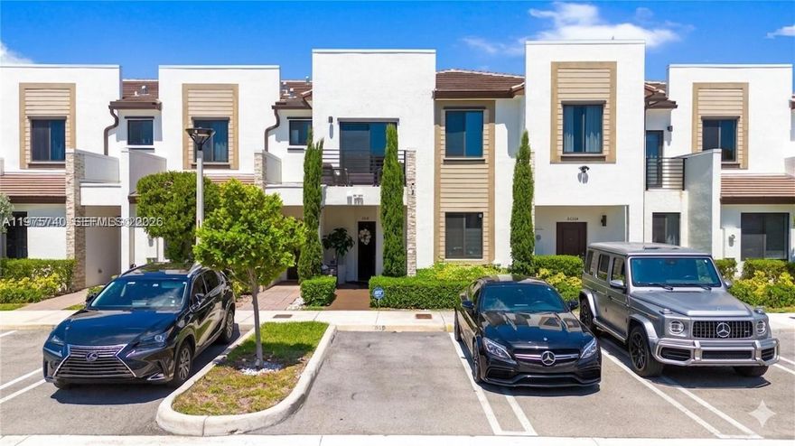 Welcome to this beautifully upgraded 3-bedroom, 2.5-bath villa offering 1,667 sq. ft. of living space—the largest model in the highly desirable Vistas at Via Ventura community. From the moment you arrive, the custom designer landscaping creates exceptional curb appeal and sets this home apart.
Inside, you’ll find a bright and inviting layout with elegant wood floors on the staircase and second level, plus a modern double glass door that tastefully separates the living and dining areas from the spacious open kitchen. The oversized kitchen offers plenty of room for a breakfast area and a cozy family space overlooking the large patio—perfect for entertaining, family gatherings, or simply relaxing outdoors.
This home also features valuable upgrades including impact windows and doors, a brand-new smart A/C system, and an endless tankless water heater for added comfort and efficiency.
Enjoy a very low HOA of only $400 and resort-style amenities including a pool, fitness center, banquet hall, scenic walking areas, and exciting new additions already under construction: soccer, running, and multipurpose fields.
A must-see property that combines comfort, style, space, and value in one of the area’s most convenient and desirable communities.