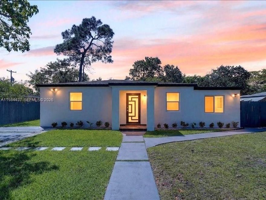 BIG PRICE REDUCTION. The property's gross living area per appraisal is 1550Sq FT. Welcome to your dream home in North Miami. Situated on a large lot, this updated home offers all the futures of a proper residence 2 bd/1 bth and a seperate 1/1 in laws quarters for extended family or rental income. 
Interior highlights include updated bathroom, new impact windows and doors, new interior glass doors, new  Wood Grain Viny floors throughout and recessed LED lightening. The electrical and plumbing systems have been updated.The open concept kitchen with ample storage is designed for modern living, showcasing a large quartz peninsula,sleek finishies and brand new  appliances. 
The exterior highlights: new freshly  painted front facade,new grass front and back, shaped with beautifull landscaping, new  porch and a deck,a specious concrete driveway for parking in front,new electrical exterior lights, a shed at the back, avocato and mango trees and newer roof. 
There is space for a boat or RV as well as a pool.Whether you are a first time buyer or investor this home is a fantastic opportunity. The neighborhood is family oriented and a block from US-1 and Byscayne BD.