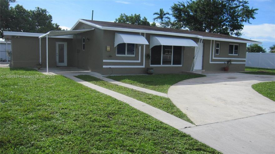 Newly remodeled five-bedroom, two-bath residence. This renovated property offers a clean and refreshed environment with no HOA. It features a brand-new kitchen, updated bathrooms, new flooring, and windows. The home provides generous space and comfort. Additional amenities include a fenced yard, laundry room, circular driveway, and convenient access to I-95, Hallandale Beach Boulevard, and Aventura. This sought after and desirable location is further enhanced by attentive Landlord, ensuring a positive living experience. Available Now! Call today!