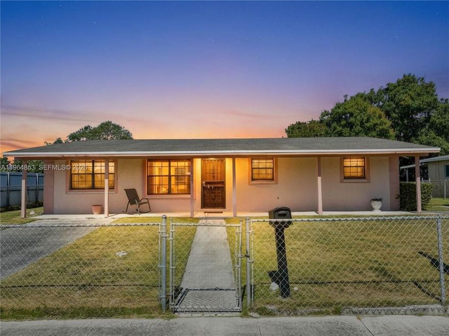 Welcome to this charming single-family home featuring 2 bedrooms and 1 full bath, situated on an oversized 7,875 Sq.Ft. lot full of potential. One of the bedrooms is generously oversized, offering flexible space for a primary suite, home office, or additional sitting area. Ideal for investors or first-time homebuyers, the home features a spacious living area and an open kitchen and dining space ready for your personal touch. The fully fenced yard provides ample room to add a pool, park a boat or RV, or design your own private outdoor oasis. Conveniently located in a prime central area near US-1 and the Florida Turnpike, with easy access to restaurants, shopping centers, and everyday conveniences. No HOA!!! Don’t miss this exceptional opportunity. Enjoy the immersive 3D virtual tour. May your next chapter begin here!