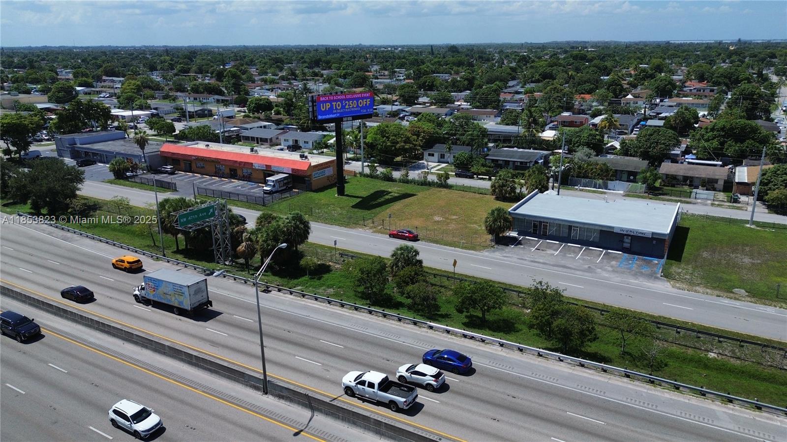 Nestled between NW 42nd and 47th Avenue in Miami Gardens, this RARE 7,825 sq ft commercial lot is a prime investment opportunity with endless business potential. Ideal for an auto dealer, construction business, offices, warehouse, house of worship, retail, storage, billboard, or mixed-use development. Located directly across from Brandsmart and El Dorado, and right off the 826 Palmetto Expressway, this lot benefits from heavy traffic and outstanding visibility. Strategically positioned near the I-95/Golden Glades interchange—connecting five major roadways: I-95, SR 826, Florida’s Turnpike, SR 9, and US 441—this location offers unmatched access and exposure in South Florida.
Don’t miss your chance to own one of the last commercial lots in this high-demand corridor—act now before it's gone!