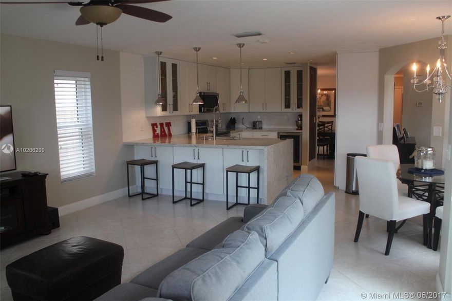 Great family home located in Silvers shores, 4 bed 2.5 baths, newly renovated kitchen, granite waterfall tops, double pantries, all SS appliances, new lighting fixtures, remodeled master bath, new porcelain tile flooring on main floor, hurricane impact windows, remodeled laundry room. Large travertine patio. Club house amenities include, pool, gym, miniature golf, playgrounds, tennis and basketball courts. Close to great schools and city parks, gated community. Show like a model. Equal Housing Opportunity.