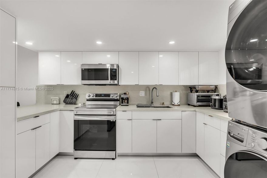 This 3-bedroom, 3-bathroom townhouse is beautifully remodeled with a modern kitchen featuring white wood cabinets and sleek countertops. The first floor includes a spacious living/dining area with ceramic flooring, a full bathroom, and a washer and dryer conveniently located downstairs. Enjoy a private terrace with pool access. Upstairs, find new vinyl flooring, three bedrooms, and two bathrooms. Extra storage under the stairs adds convenience ensuring a clutter-free and organized living space. Sellers are willing to contribute towards buyer's closing costs. This beautiful home won’t last long—schedule your private tour today and make it yours!