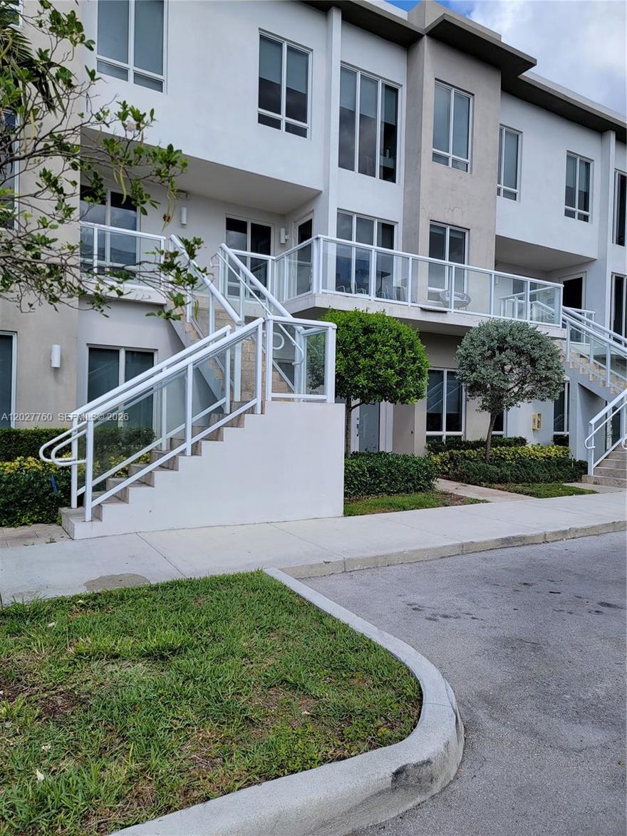Nice and modern 3/2.5 townhome with 1 car garage. One of the biggest model with more than 1800sqft. This stunning 3-bedroom, 2.5 baths residence features porcelain floors in living areas, modern kitchen with island, elegant wood stairs, and an attached covered garage. Enjoy the perfect blend of comfort, style and convenience in a highly desirable community. Modern, beautiful and luxurious clubhouse which offer first class amenities such as gym, conference rooms, big pool, tennis courts and kids water park.
 Minutes away from Downtown Doral and City Place.