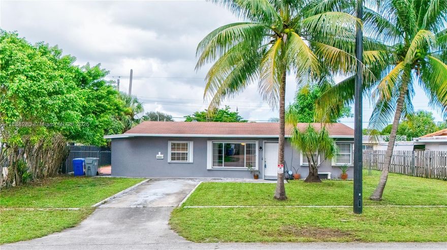 Welcome to this beautifully updated 3-bed, 1.5-bath home with 1,097 sq ft of living space, perfectly situated near the beaches, highways, shopping, & entertainment. Step inside to discover a brand-new modern kitchen complete with a breakfast area, ideal for casual dining. The home features tile flooring, a spacious walk-in closet in the master bedroom, & plenty of natural light. Enjoy the outdoors with a new patio pergola, hurricane shutters throughout, & a completely fenced-in, low-maintenance yard—perfect for relaxing or entertaining. Additional highlights include an outside laundry room for convenience. This home combines comfort, style, & location—making it a fantastic opportunity to live just minutes from everything Pompano has to offer. **NEW ROOF TO BE INSTALLED BEFORE CLOSING**