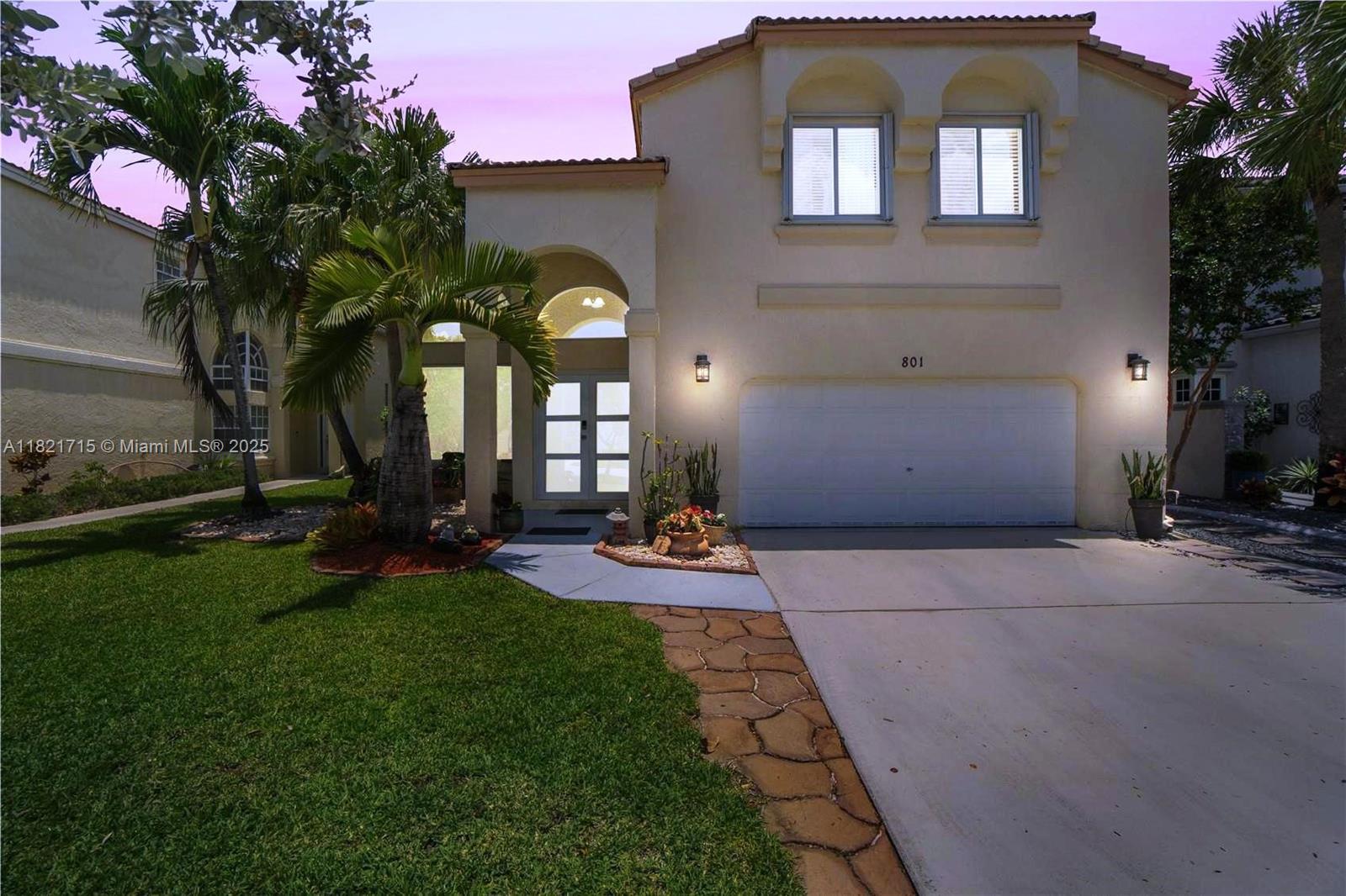 Stunning 4 BD/ 2.5 BA, live in luxury with 2880 sqft under AC. New Impact windows and doors. Outdoor Oasis, grand pergola with a custom-made bar perfect for entertainment. Magnificent high ceilings with chandeliers, gourmet kitchen with wood cabinets, SS appliances, wine fridge and open layout to a massive family room. Primary suite retreat features seating area, generous walk-in closet, dual vanities in beautifully renovated bath. Engineered wood floors upstairs, tile downstairs. Prime location! Classic Landings, a gated community with easy access to I-75, Pines Blvd, Shops of Pembroke Gardens. Great schools. Community Park, tennis, soccer, basketball, baseball! HOA includes internet, cable and 4 community pools and tot lots. Style, Space & Comfort. Second floor made of concrete