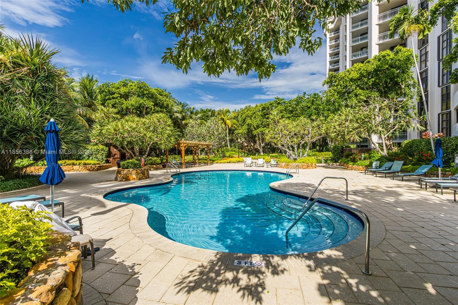 Welcome to 5 star resort-style living at The Towers of Quayside! This spacious 2-bed, 2-bath PLUS DEN is the highly desirable split floor plan w/ stunning views of the pool, zen garden, fountains & trees. Completely remodeled w/ custom finishes, features incl. a remodeled kitchen w/ granite countertops, tile floors throughout, separate washer & dryer area + a large balcony where you feel you are in a lush tropical garden. Addtl. features incl. spacious bedrooms w/ large walk in closets + tons of natural light. Enjoy 34 lush acres of amenities incl. 8 tennis courts, marina, gym, spa, indoor lap pool, 2 restaurants, + more. Gated community with 24/7 security & valet. Minutes from the Beach, Design District and major highways. Experience luxury, comfort, and convenience in the heart of Miami!