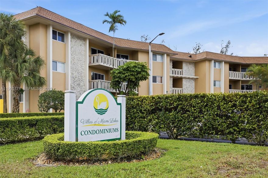 Located in the beautiful Villas of Miami Lakes, 2 beds and 2 baths fully tile with impact windows. The well-manicured complex is situated in the heart of Miami Lakes, just blocks away from the shopping and entertainment on Main St. The complex offers an array of amenities such as the recently refinished lighted tennis courts, a private pool, playground, and a well maintained air-conditioned exercise room. The unit's close proximity to I-75 and the Palmetto expressway allow for easy access and a quick commute.