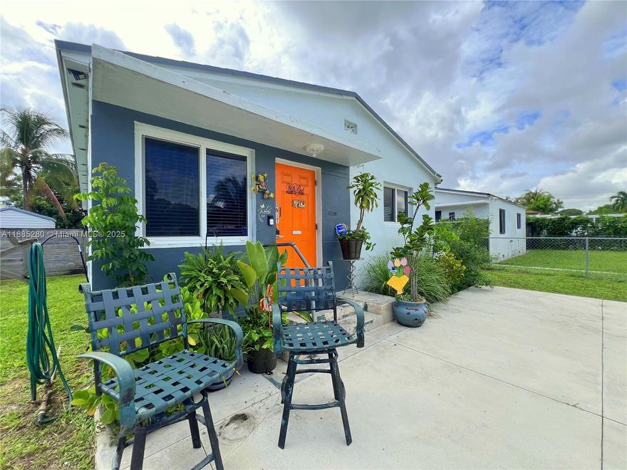 CORNER PROPERTY FEATURES 2 DETACHED UNITS! IMPACT WINDOWS! The UPDATED main home has 3 bedrooms and 2 baths. Features UPDATED Kitchen with quartz countertops and NEW stove and microwave. Central AC, NEW hardwood flooring throughout. Bedroom with private access. Large driveway and large side yard space to fit a boat/RV! Above-ground pool and 2 shed for extra storage. The Detached 2-bedroom and 1 bath features a living room space with NEW hardwood floors. Tiling in bedrooms. UPDATED kitchen with stainless steel appliances. NEW Split A/C wall unit. Ideal for extended family or rental income!