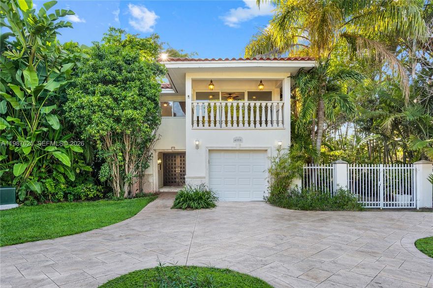 Bright & spacious 2-story home on a desirable corner lot in the heart of Coral Gables, located on prestigious Alhambra Circle. This airy 4-bedroom, 3-bath residence boasts high ceilings, tile flooring throughout, and generous living and dining areas filled with abundant natural light. The kitchen opens to expansive living spaces, perfect for both everyday living and entertaining. The primary suite features a private balcony overlooking lush surroundings. Hard to find — one of the largest homes in this price point! Ideally located just minutes from top-rated schools, parks, shopping, dining, and everything Coral Gables has to offer.