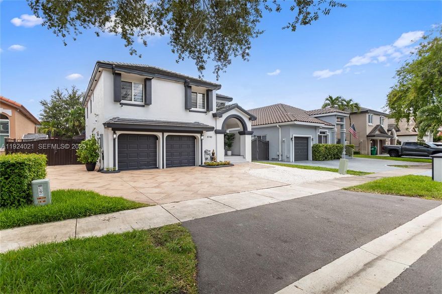 Discover one of the finest homes in Miami Lakes!

This fully renovated, move-in ready 2-story showplace offers 3,087sq living area of refined luxury featuring 5 bedrooms (one ideal as a private in-law suite or income-producing space), 3.5 bathrooms, walk-in closets, indoor laundry, and no HOA. The master suite offers a spa-inspired bathroom with a soaking tub and frameless glass shower. Throughout the home, you'll find a new roof, impact windows, Calacatta full slabs, a floating glass-railed staircase, and modern glass doors on all bathrooms and closets. The gourmet kitchen opens to an entertainer's dream backyard completed with a heated pool, ambient night lighting, lush landscaping, and outdoor kitchen.

This home has been thoughtfully upgraded for elegance, comfort, and modern lifestyle.