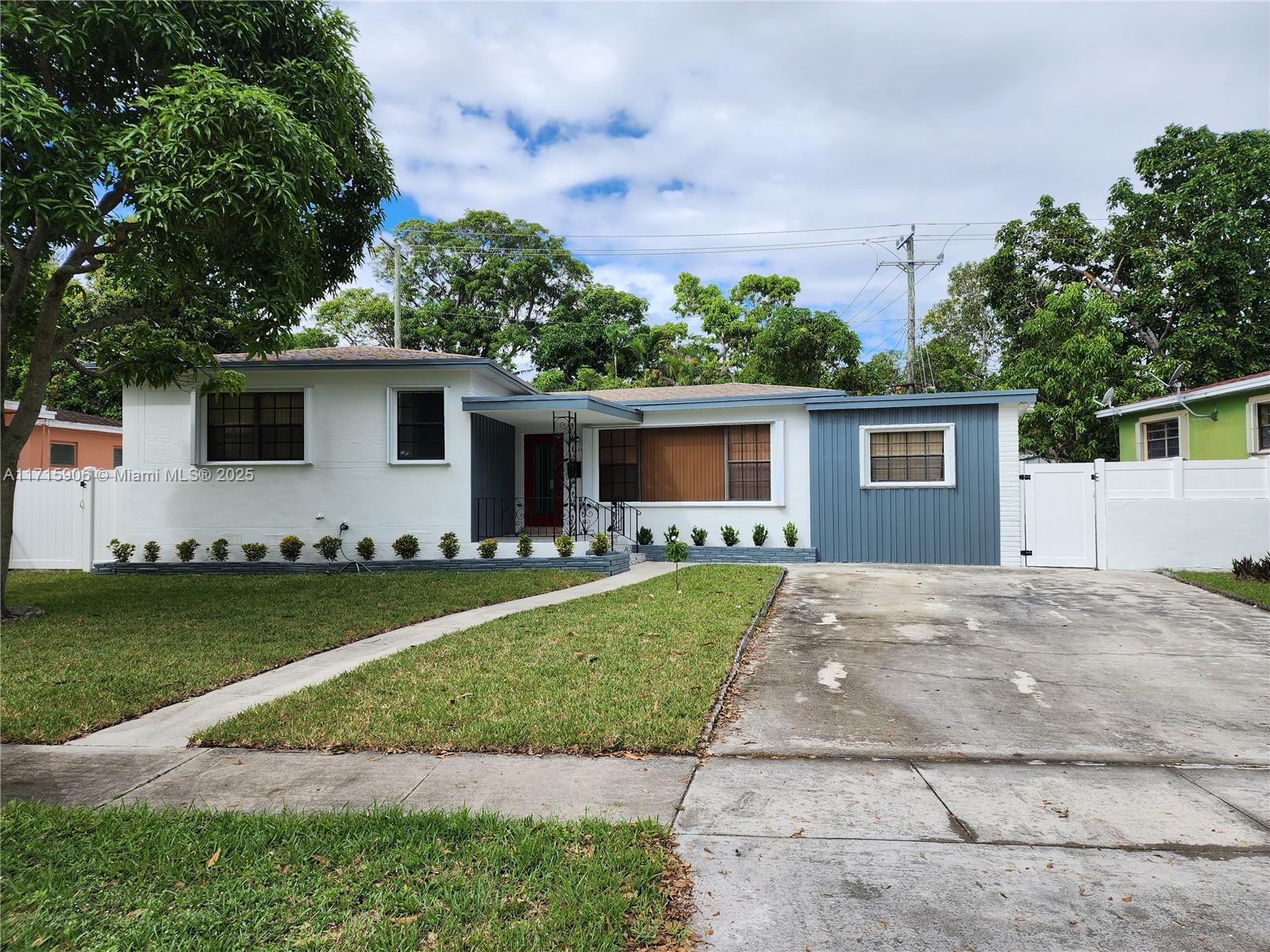 Beautiful well maintain single family home. new appliances. white kitchen cabinets, granite counter-tops, tile backsplash. Vinyl flooring throughout. Exterior and interior was painted a year ago. Roof is 2019. A/C is 2022. Fenced backyard. Room for a pool. Accordion shutters for hurricane protection. Master bath updated in 2022. 4 bedroom, 2 bathroom home. great natural light. Close to everything. Ready for move in.