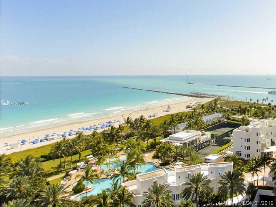 Very elegant unit, tastefully decorated with luxury finishes and custom made furniture. Continuum North Tower 2 bedrooms 2.5 bathrooms, private foyer, 2 private terraces to enjoy both ocean and bay views. The building offers 12 acres of 5-star luxury amenities: Pool attendance, beach service, concierge, valet and security, two heated lagoon pools, spa, gym, tennis courts, restaurant on premises. Walk to the park, shops and restaurants.