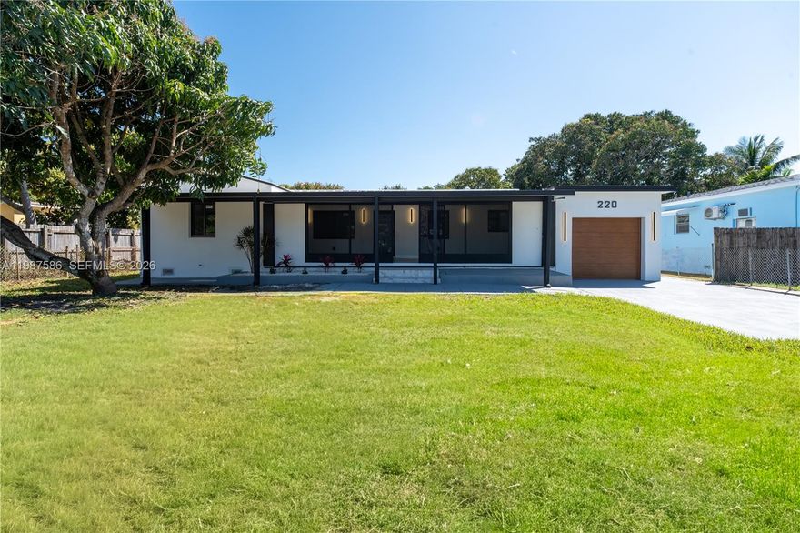 A fully renovated 3-bedroom, 2-bathroom home in North Miami located in a desirable no HOA neighborhood.

This move-in ready property features a brand-new aluminum roof, new HVAC system, updated electrical and plumbing, new impact windows and doors, and hurricane shutters for added protection and peace of mind. The home also includes a brand-new garage system with epoxy flooring and a custom wood garage door.

Inside, enjoy high-end luxury finishes throughout and a functional layout designed for modern living. The property offers an enclosed patio plus an additional ~415 sq ft flex space in the rear—perfect for a home office, gym, guest suite, or potential income-producing setup (not reflected in tax roll).

Situated on a large lot with room to expand, entertain, or create your outdoor oasis, and just minutes from major highways, shopping, dining, and the beach.

A $2,000 credit will be provided toward kitchen appliances, allowing the new homeowner to choose their preferred finishes.

Move in Ready. Fully upgraded. Open House 3/28:11-1pm & 3/29:1-3pm!