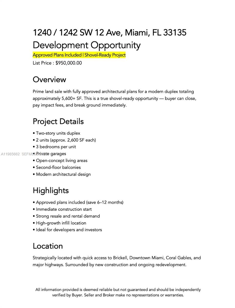 SECOND WESTMORELAND ADDN - Land