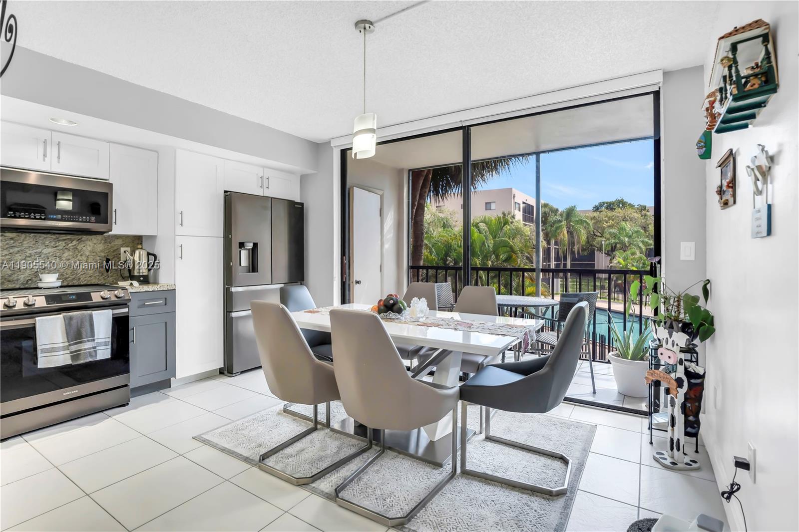 LOCATION, LOCATION, LOCATION - Your new home awaits in the sought-out Horizons West Community - in the heart of Kendall. Enjoy easy access to shopping centers, restaurants and a choice of supermarkets and pharmacies. This 3/2 corner unit faces the building’s pool from the screened private balcony and Master bedroom. Renovated bathrooms, like - new kitchen appliances (2021), A/C unit and water heater. The unit includes one assigned parking space, and ample additional guest parking is available. Each floor offers a dedicated laundry room, and the gated community features 24/7 security with a guard at the entrance. Other amenities include - Main pool by the clubhouse, kiosks, tennis, racquetball, & basketball courts.