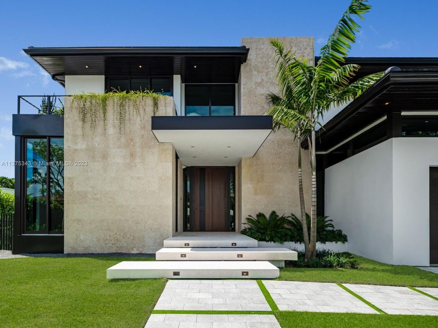 Step Inside With Me! Timeless natural materials balance this brand new organic modern home in prized Bay Harbor. Conceived by SDH Studio, the elements of coral stone, oak and limestone create an aesthetic of highest quality. Interiors feature 6000SF adj with 6 bedrooms + office and 11’ ceilings. The sleek and functional Mia Cucina kitchen is the showcase of the social areas combining warm tones and black lacquered cabinets. The Media Lounge is the heart of the upper floor, and the primary suite’s earthy elements of gray marble & dark wood shine. Surrounded by greenery and South exposure, the 10,000sf lot offers a yard with 38’ pool, spa, outdoor shower, BBQ & covered dining. Lutron lighting, 2 car garage, & security cameras complete the package. Minutes from Bal Harbour Shops and the sand.