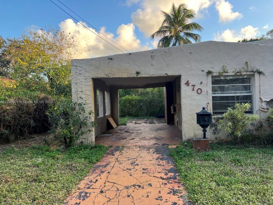 Investor Special or Diamond in the Rough – Mission Style Property. This property offers enormous potential to become your dream home, nestled in a charming, park-like setting in the up-and-coming North Miami neighborhood. While it needs plenty of TLC, it boasts original Dade Pine wood floors, old-world charm, and room for a pool—perfect for adding your personal touches. The potential is limitless. Alternatively, this could be a great investment property. Come see it for yourself—this opportunity won’t last long!